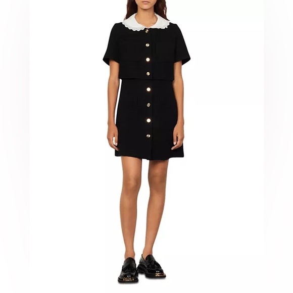Sandro Peter Pan Collar Dress - Picture 1 of 7